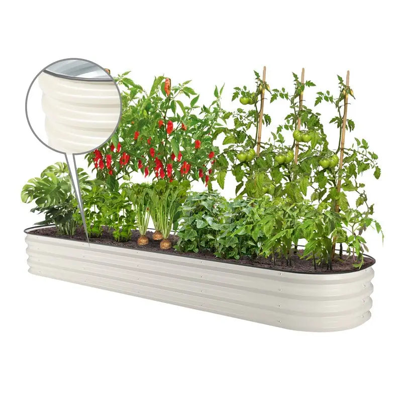 Vegega 11'' Tall 8x2 Corrugated Metal Flower Bed (9 in 1) v2.0