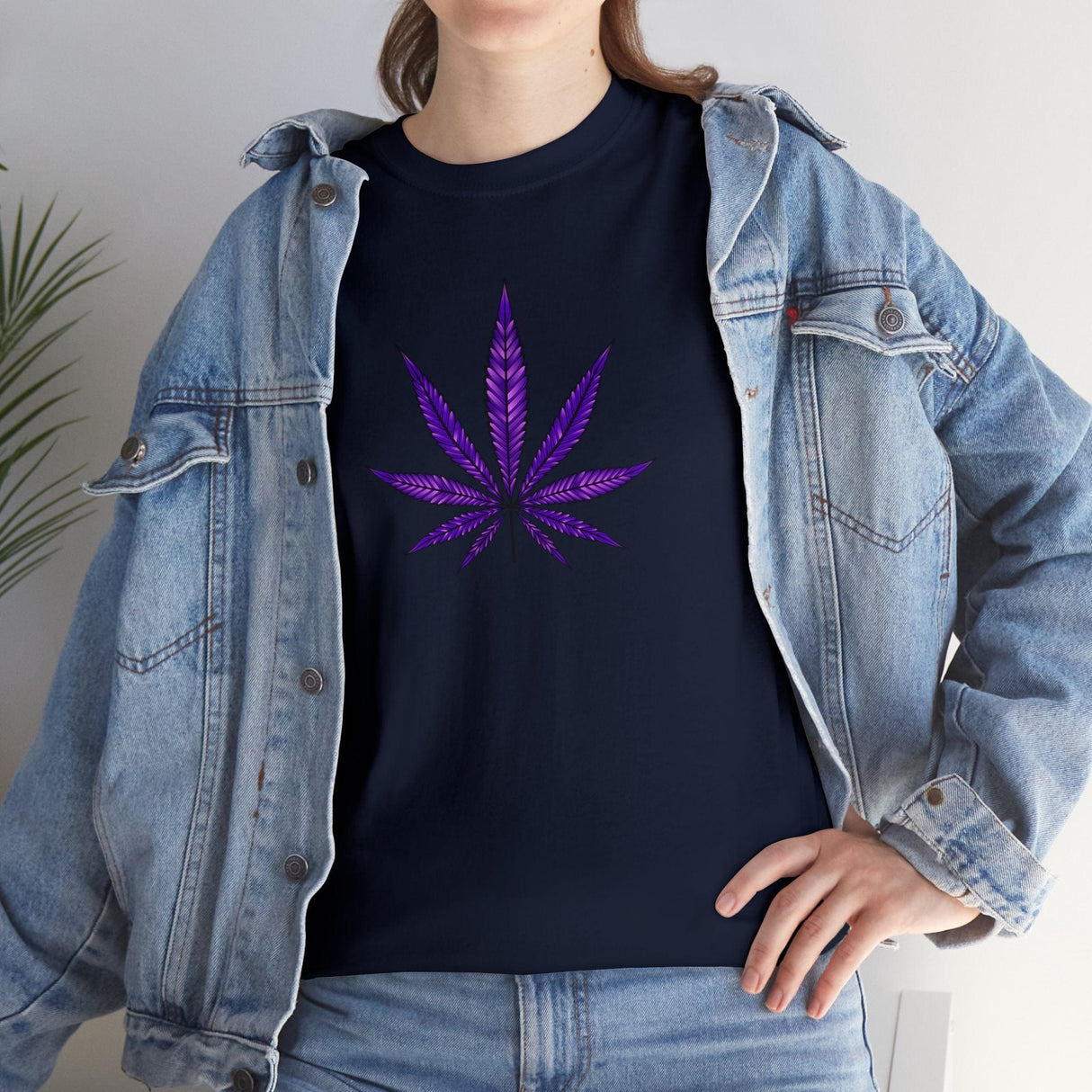 Purple Cannabis Leaf Tee