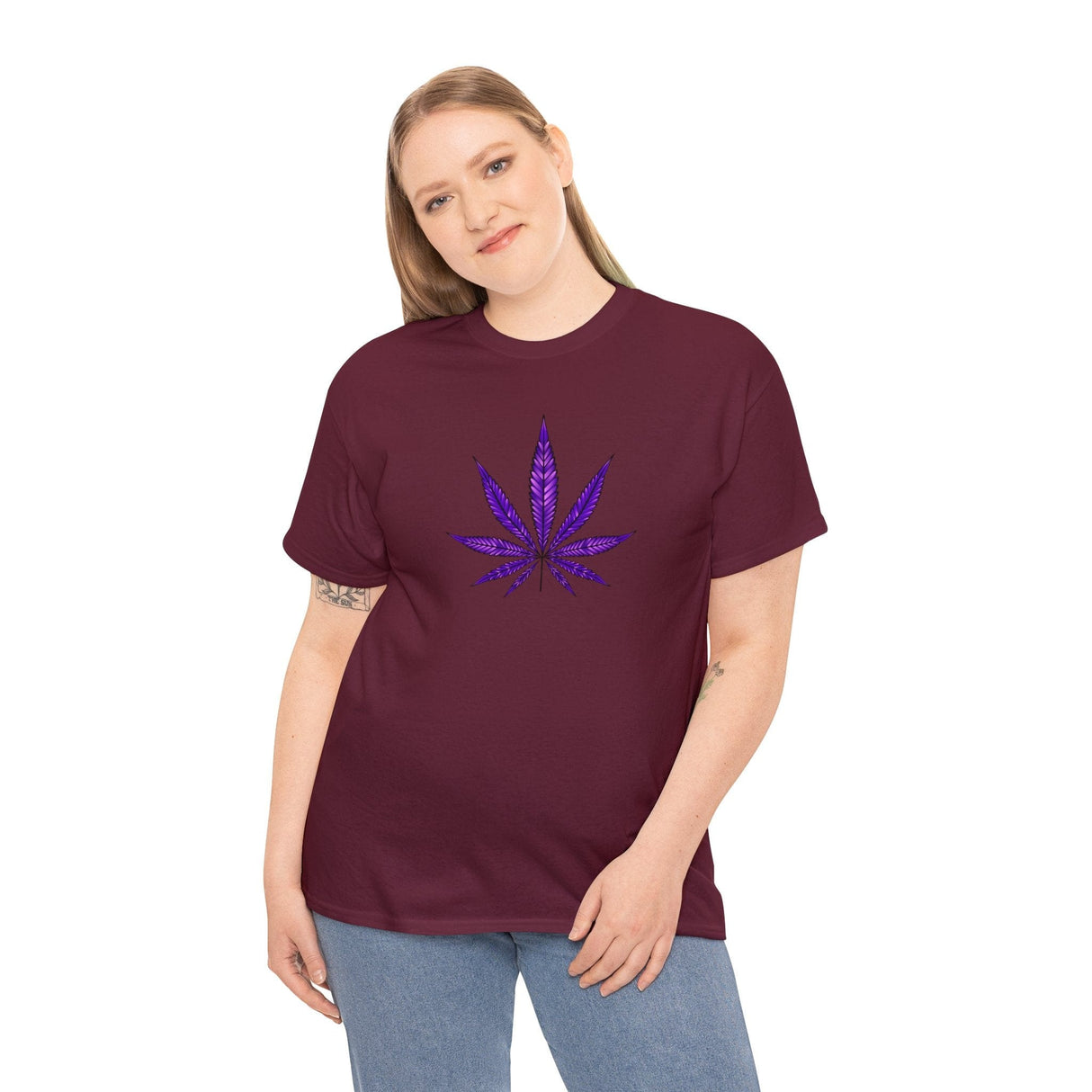 Purple Cannabis Leaf Tee