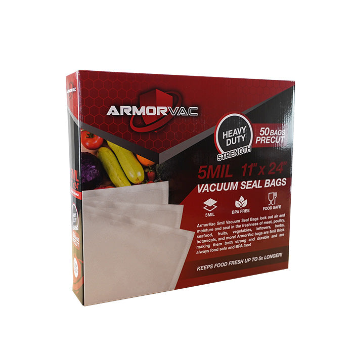 ArmorVac 11”x24” Precut Vacuum Seal Bags - All Clear