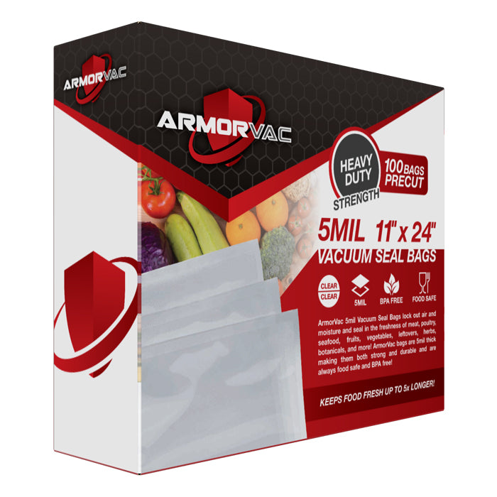 ArmorVac 11”x24” Precut Vacuum Seal Bags - All Clear