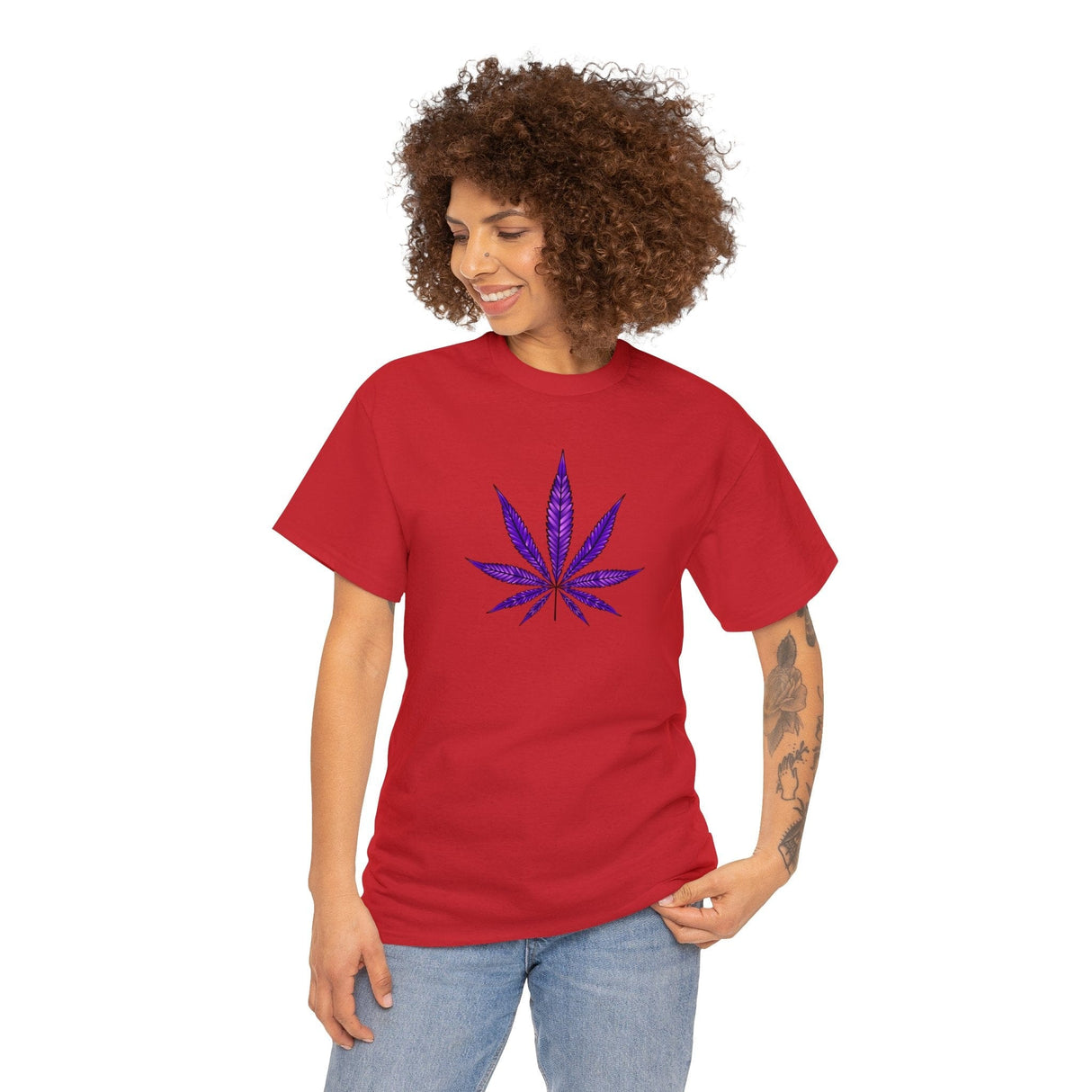 Purple Cannabis Leaf Tee