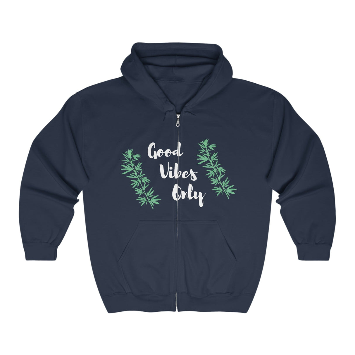 Good Vibes Only Women's Weed Zip Up Hoodie