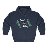 Good Vibes Only Women's Weed Zip Up Hoodie