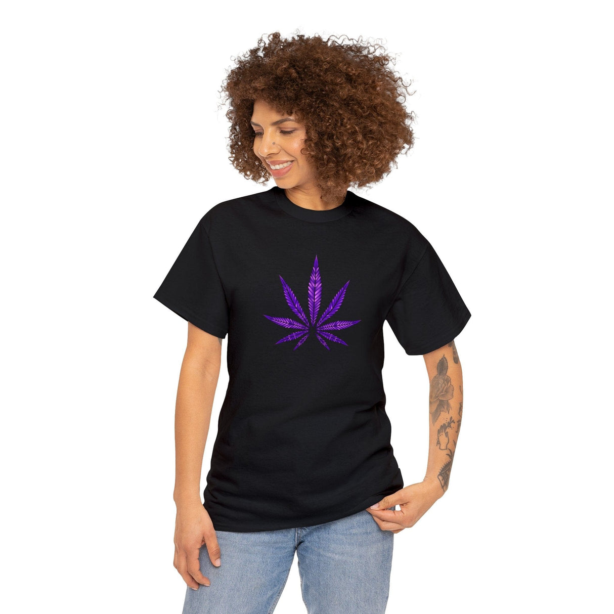Purple Cannabis Leaf Tee