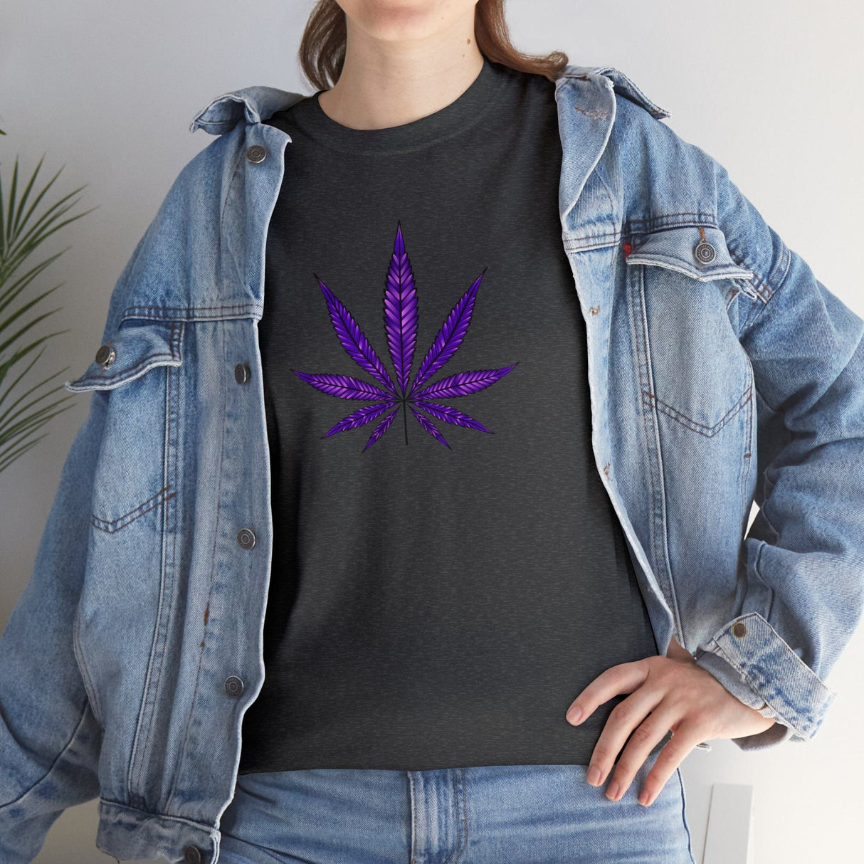 Purple Cannabis Leaf Tee
