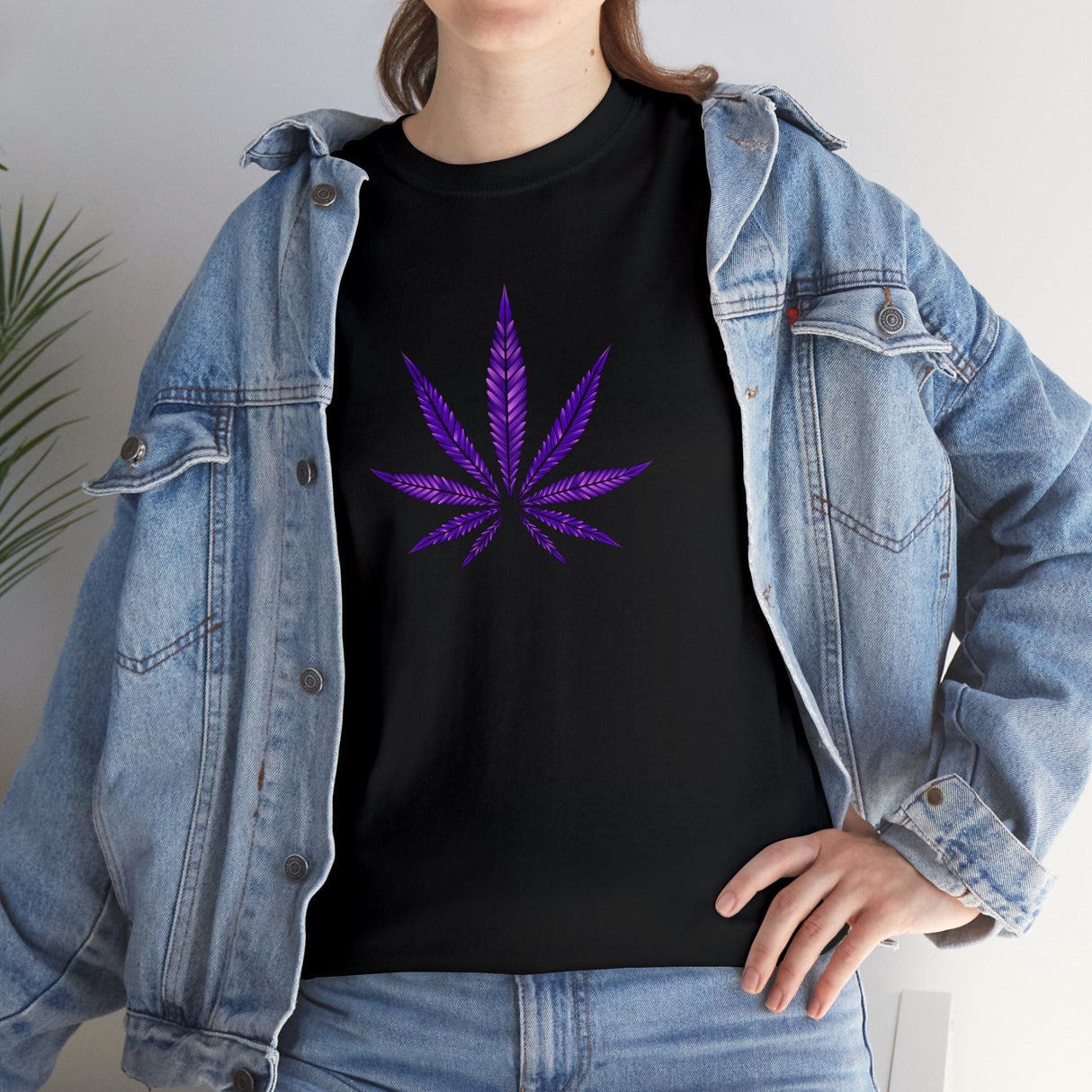 Purple Cannabis Leaf Tee