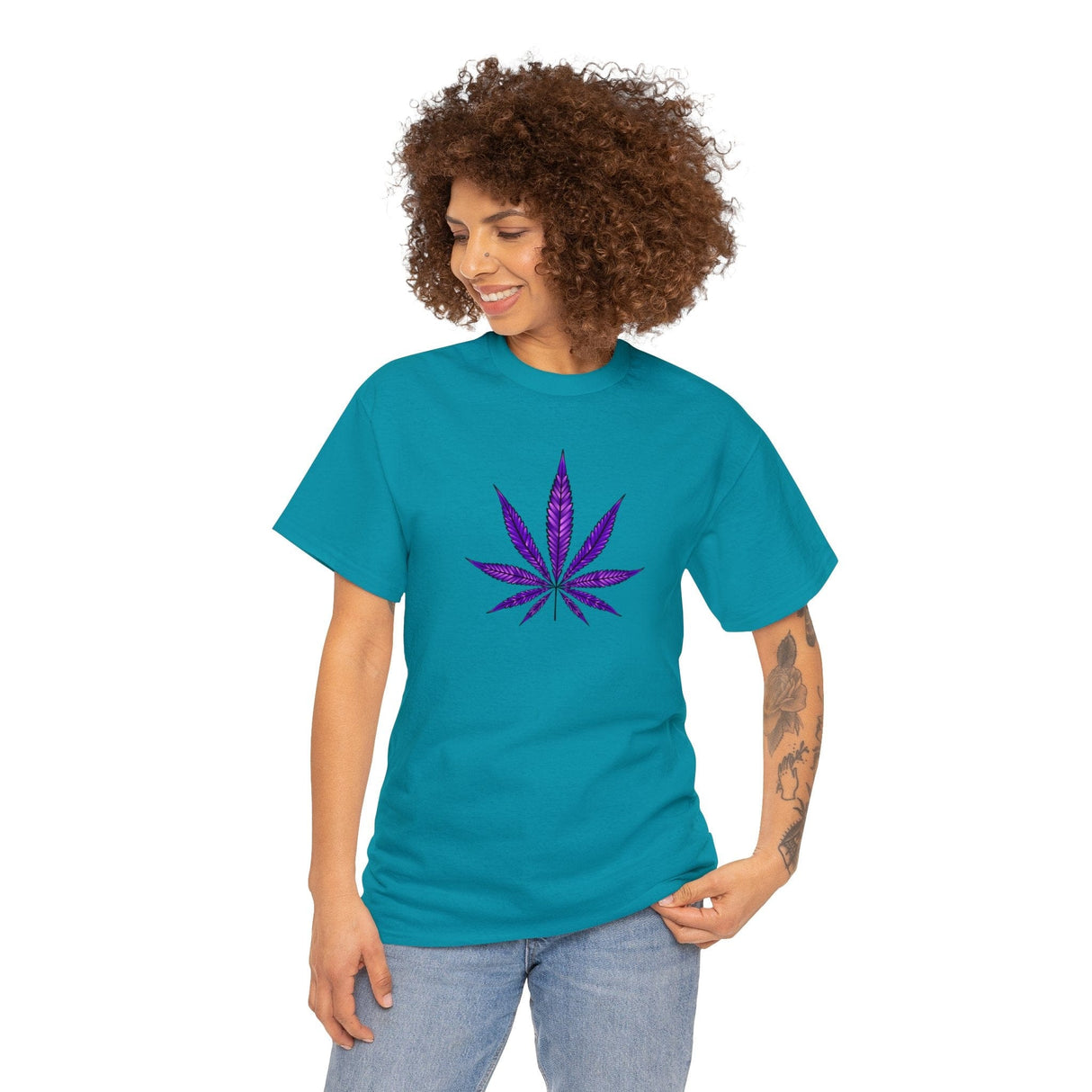 Purple Cannabis Leaf Tee