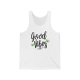 Good Vibes Marijuana Leaf Jersey Tank Top