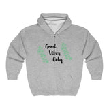 Good Vibes Only Women's Weed Zip Up Hoodie