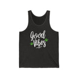 Good Vibes Marijuana Leaf Jersey Tank Top