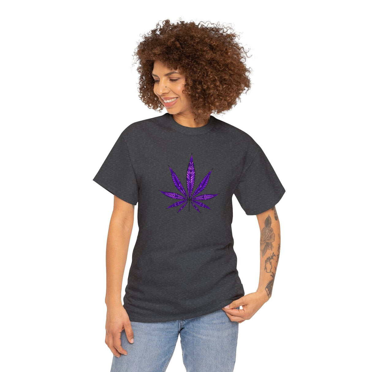 Purple Cannabis Leaf Tee