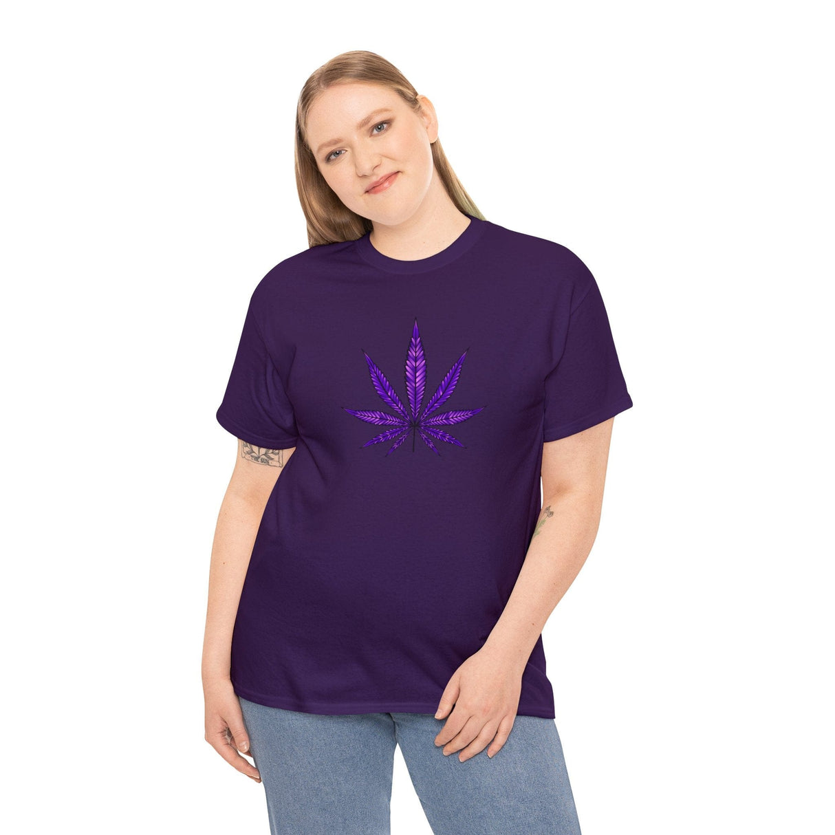 Purple Cannabis Leaf Tee