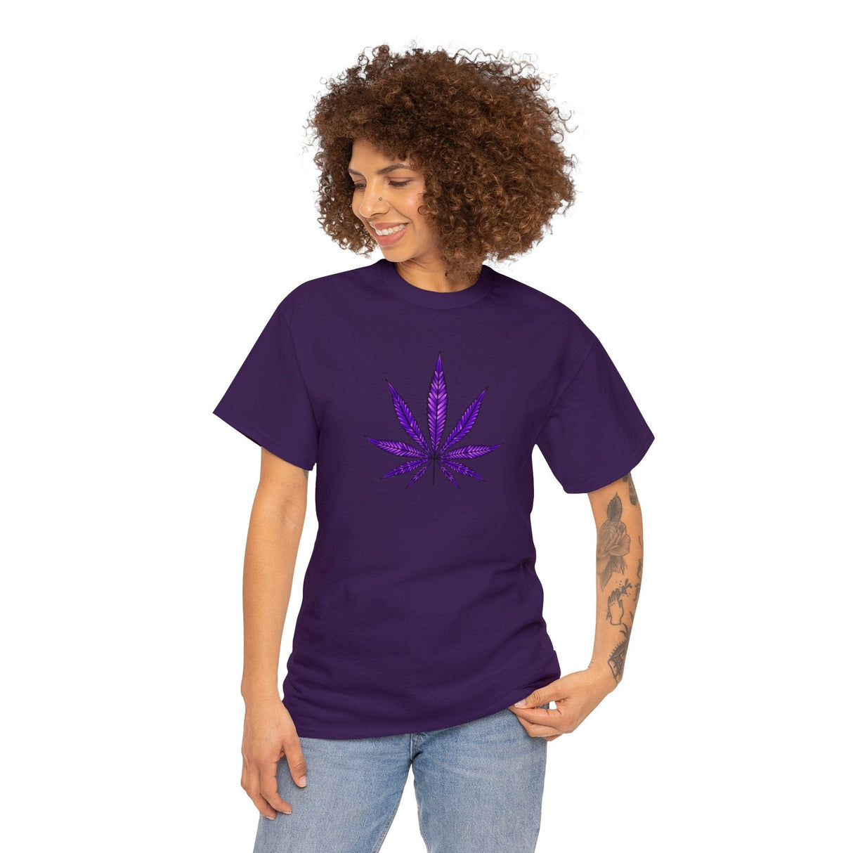 Purple Cannabis Leaf Tee