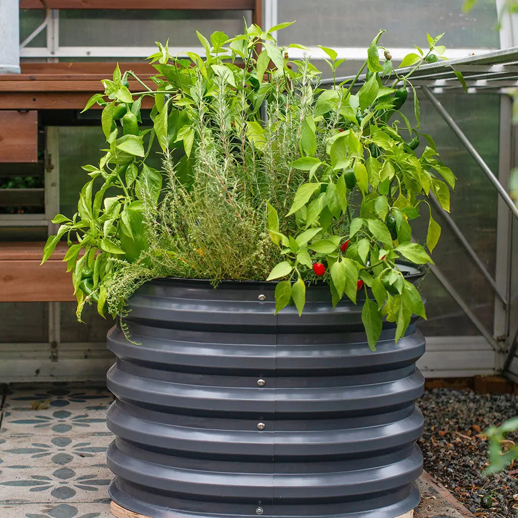 Vegega 17'' Tall 24'' Round Metal Raised Garden Beds Twin Pack v2.0