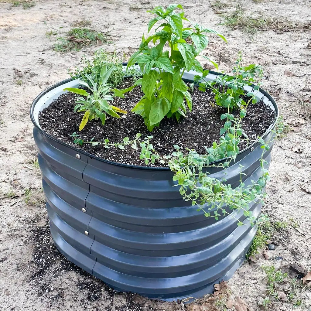 Vegega 17'' Tall 24'' Round Metal Raised Garden Beds Twin Pack v2.0