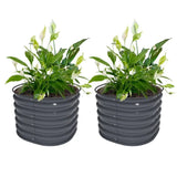Vegega 17'' Tall 24'' Round Metal Raised Garden Beds Twin Pack v2.0