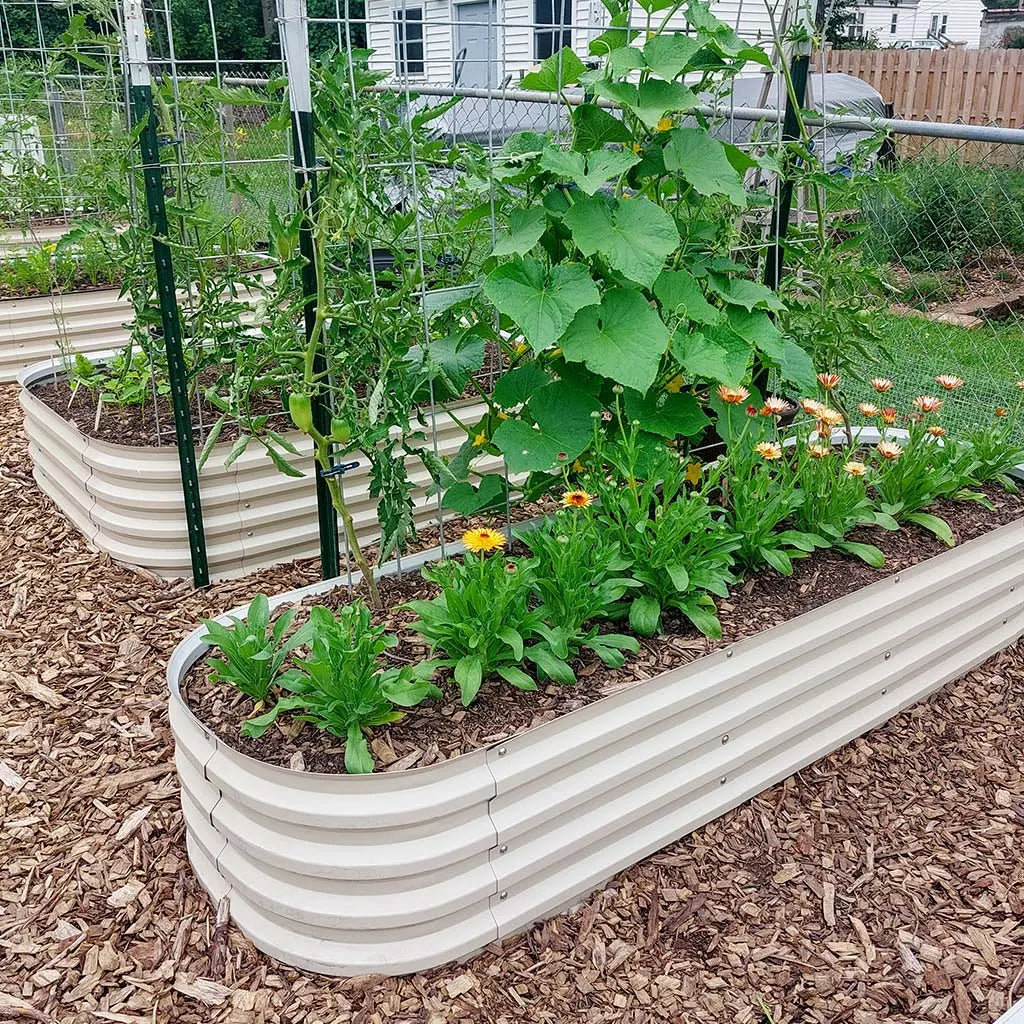 Vegega 17'' Tall 8x2 Metal Raised Garden Beds (9 in 1) v2.0