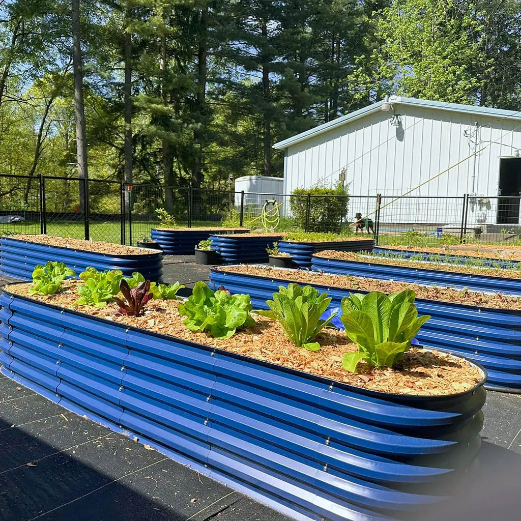 Vegega 17'' Tall 8x2 Metal Raised Garden Beds (9 in 1) v2.0