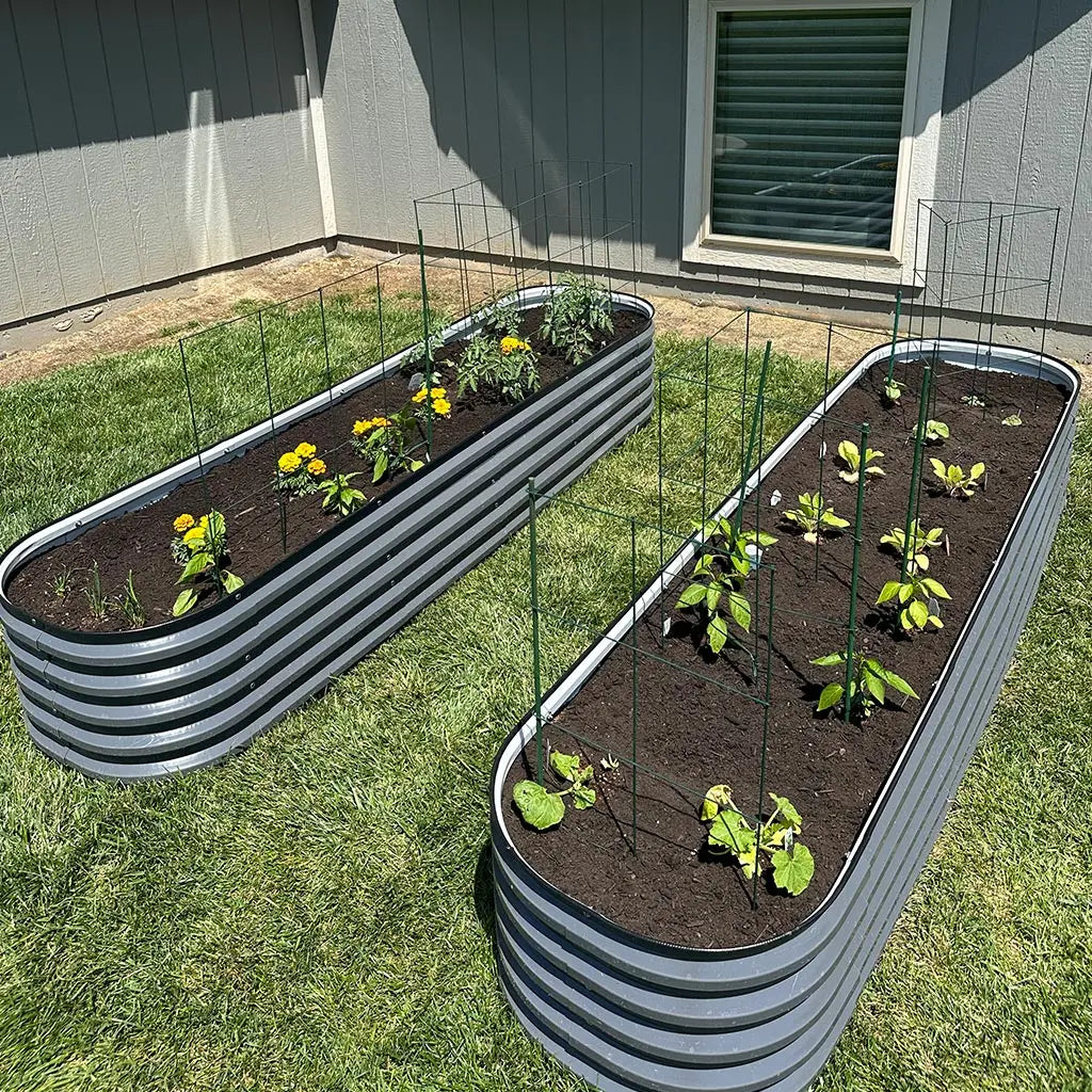 Vegega 17'' Tall 8x2 Metal Raised Garden Beds (9 in 1) v2.0