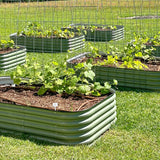 Vegega 17'' Tall 8x2 Metal Raised Garden Beds (9 in 1) v2.0