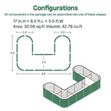 Vegega 17" Tall U Shaped Raised Garden Bed v2.0