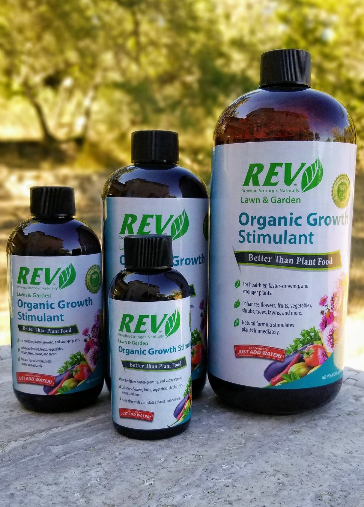 Organic REV Liquid Plant Food 8oz – Plant Growth Enhancer with Humates & Microbes