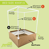 Grassroots Living Soil Fabric Bed – Complete Kit with MoistureLock™ Liner & PVC Frame