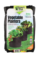 Smart Pot 15 Gallon Vegetable Planters – 3 Pack Fabric Grow Bags with Handles
