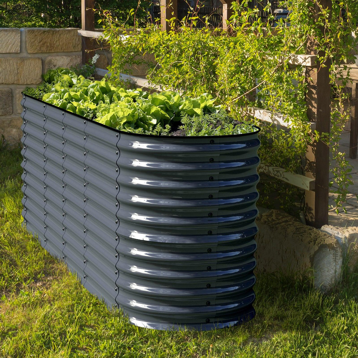 Olle Gardens 32" Tall 12-in-1 Raised Garden Bed – Durable Modular Planter