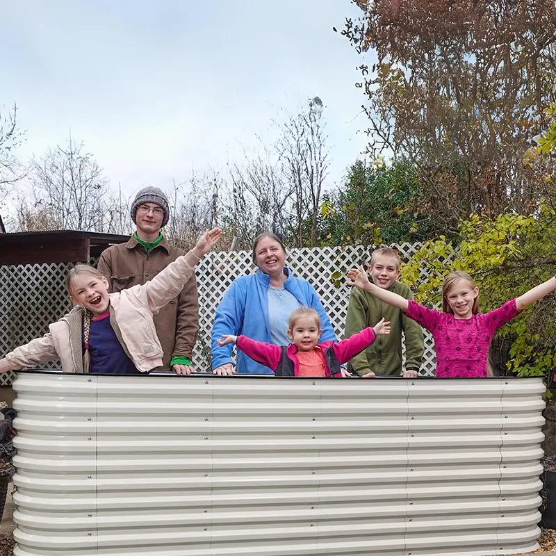 Vegega 32'' Tall 8x2 Galvanized Raised Garden Bed Kit (9 in 1) v2.0