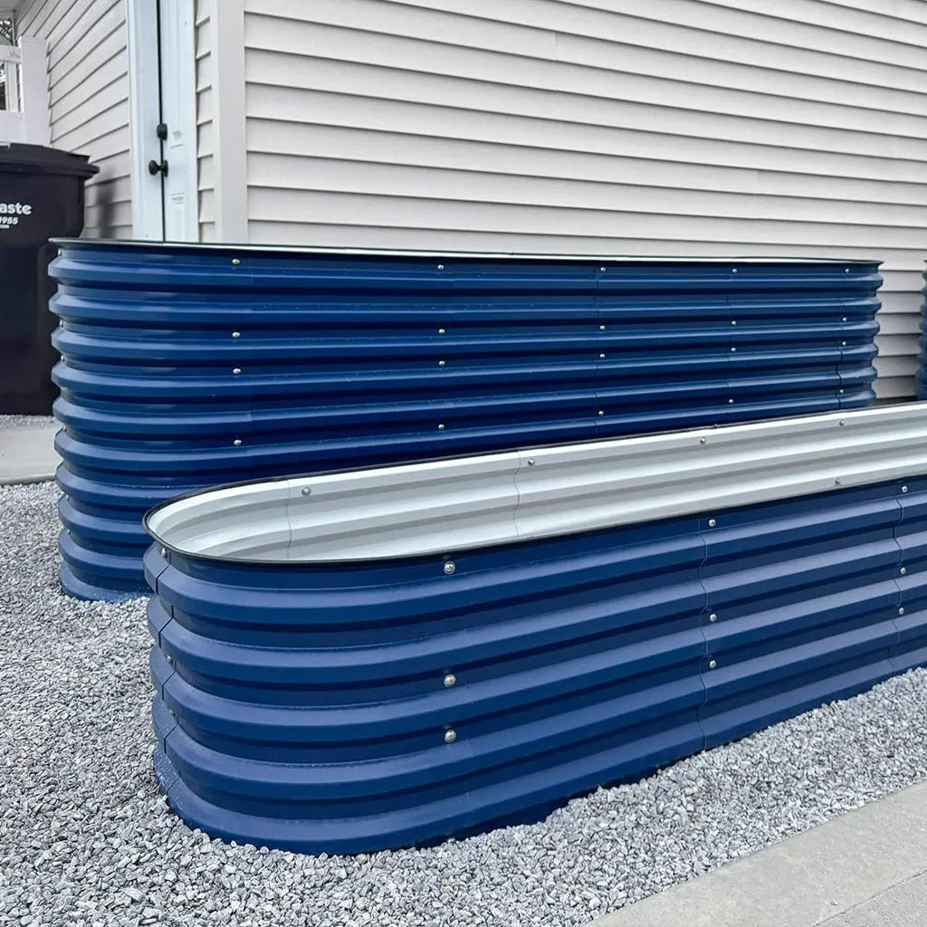 Vegega 32'' Tall 8x2 Galvanized Raised Garden Bed Kit (9 in 1) v2.0