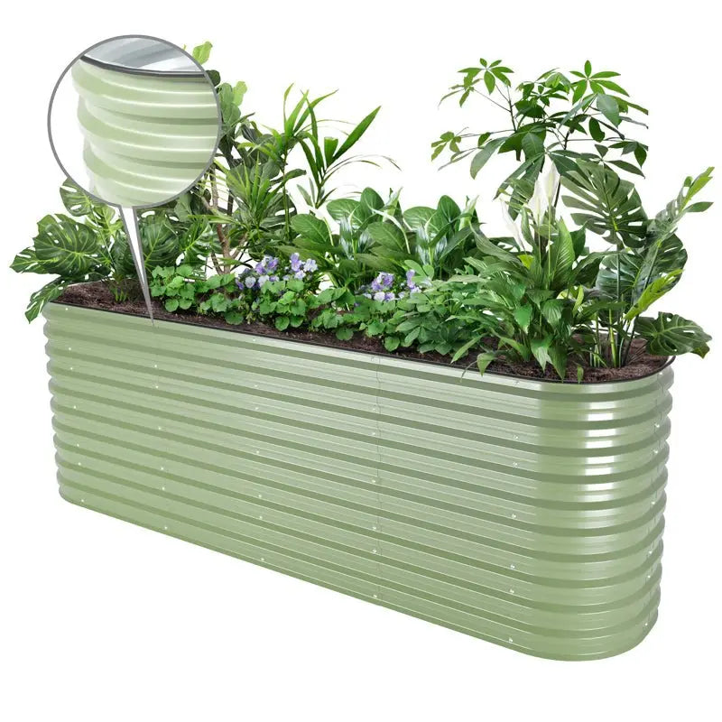Vegega 32'' Tall 8x2 Galvanized Raised Garden Bed Kit (9 in 1) v2.0