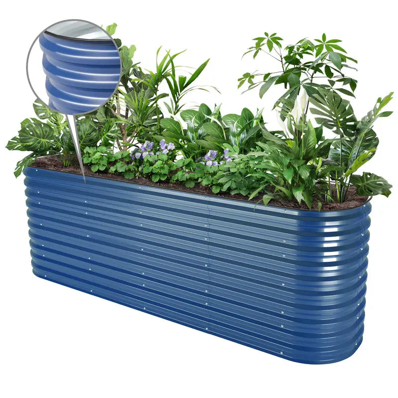 Vegega 32'' Tall 8x2 Galvanized Raised Garden Bed Kit (9 in 1) v2.0