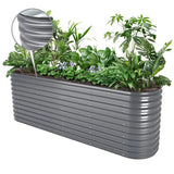 Vegega 32'' Tall 8x2 Galvanized Raised Garden Bed Kit (9 in 1) v2.0