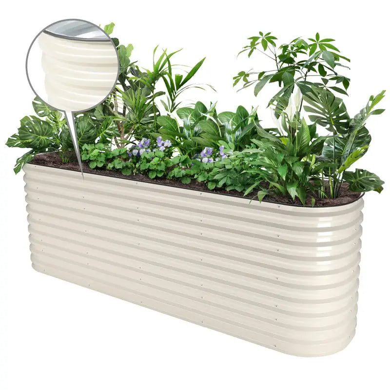 Vegega 32'' Tall 8x2 Galvanized Raised Garden Bed Kit (9 in 1) v2.0