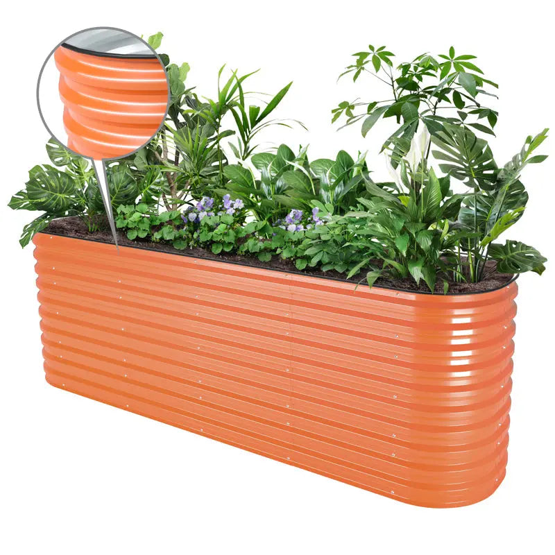 Vegega 32'' Tall 8x2 Galvanized Raised Garden Bed Kit (9 in 1) v2.0