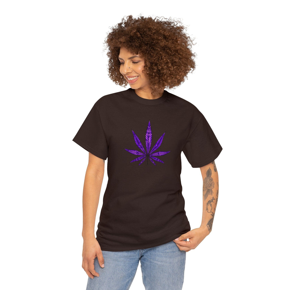 Purple Cannabis Leaf Tee