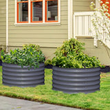 Olle Gardens 17" Tall, 24" Round Pair Raised Garden Beds, (2) per set