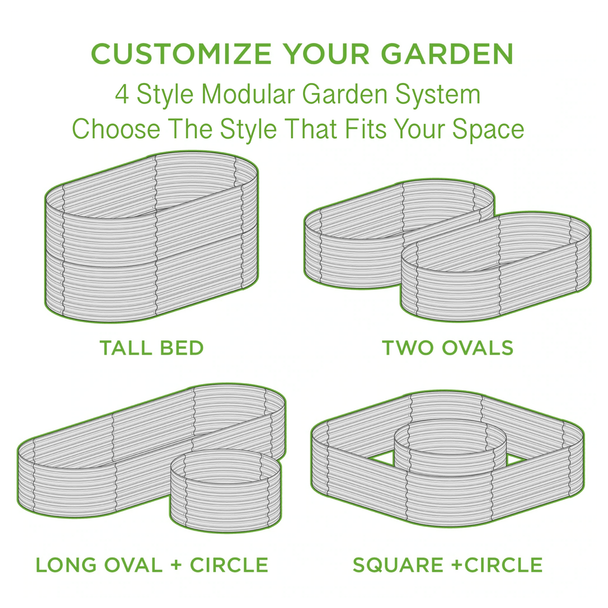 Olle 4-Style Modular Galvanized Raised Garden Beds [Build 1 of 4 Configurations]