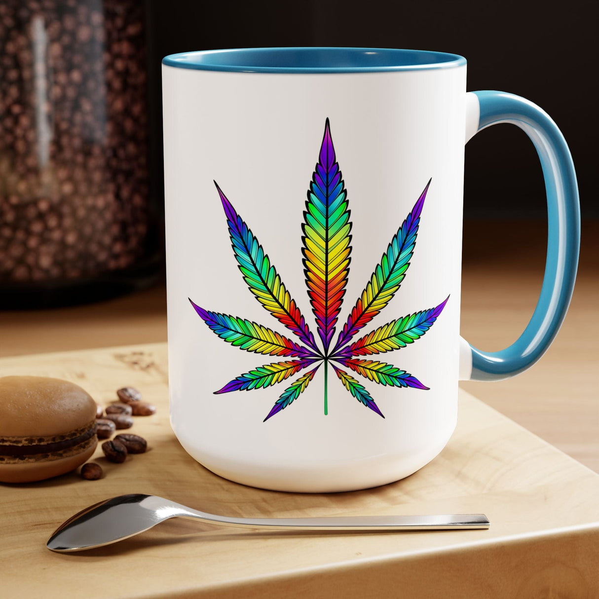 Vibrant Rainbow Cannabis Mug