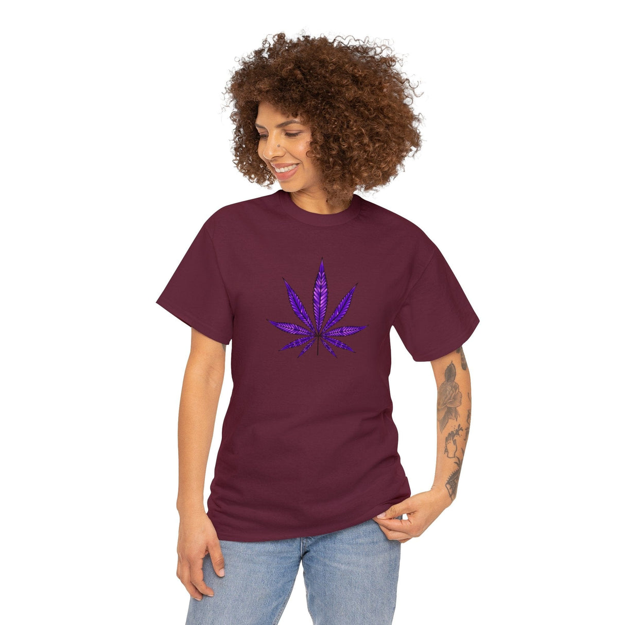 Purple Cannabis Leaf Tee
