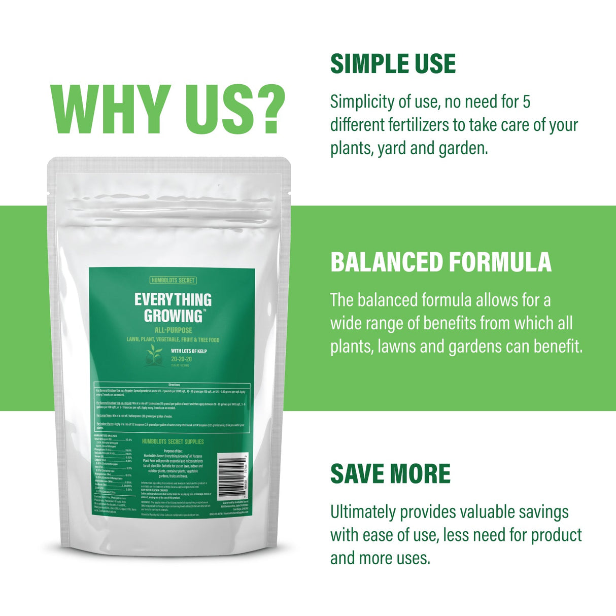 Humboldts Secret Everything Growing All Purpose Fertilizer (20-20-20)