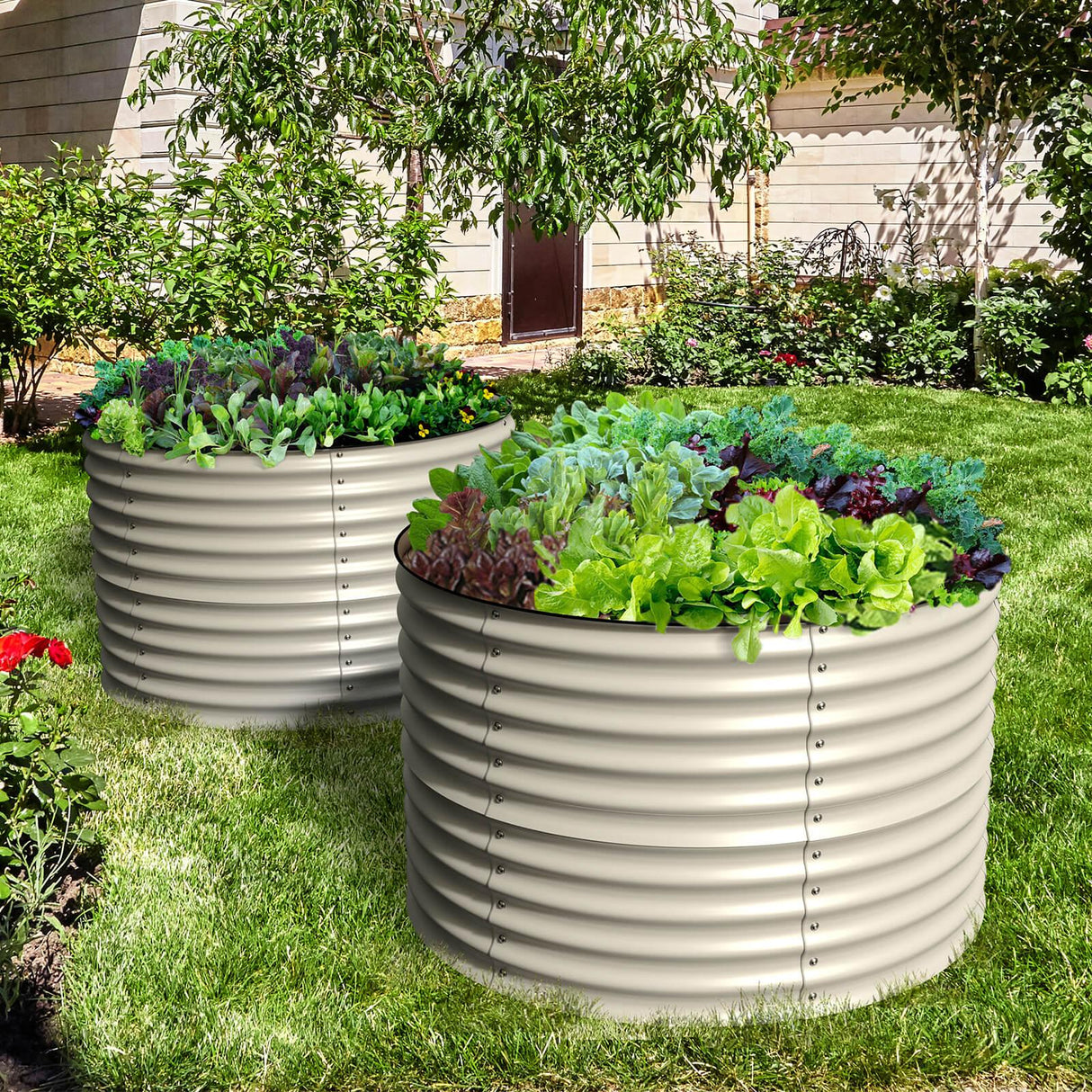Olle Gardens 32" Tall x 42" Round Raised Garden Bed