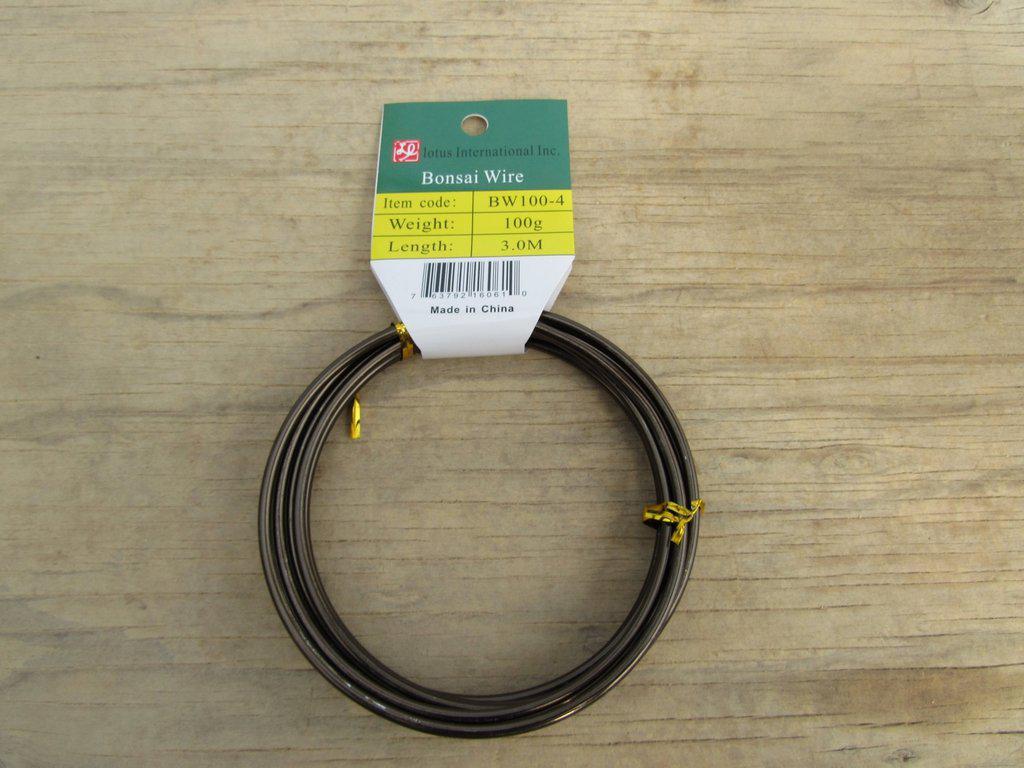 4mm Bonsai Training Wire – Brown Anodized Aluminum, 100g Coil