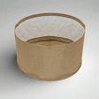 Brown fabric pot with white interior on a white background, featuring the Grassroots logo.