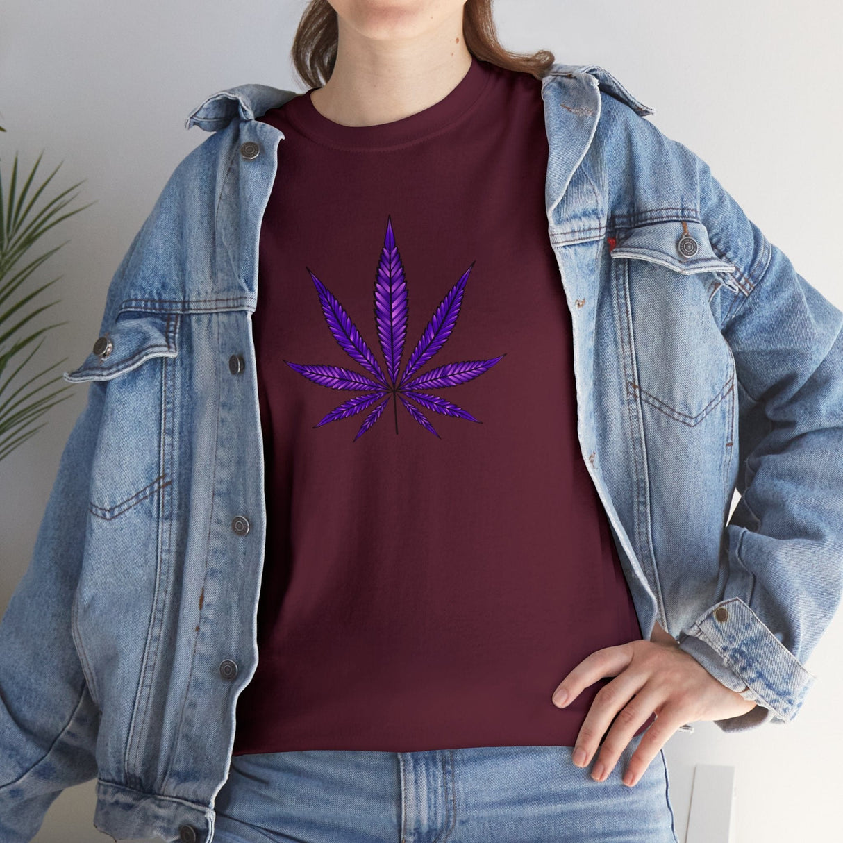 Purple Cannabis Leaf Tee