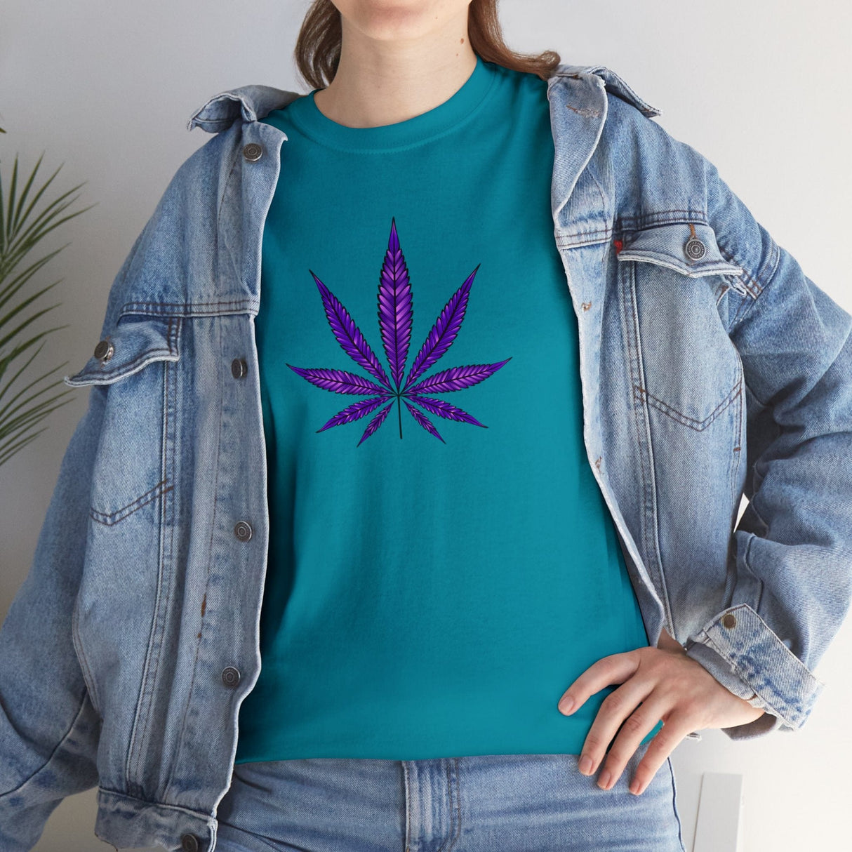 Purple Cannabis Leaf Tee
