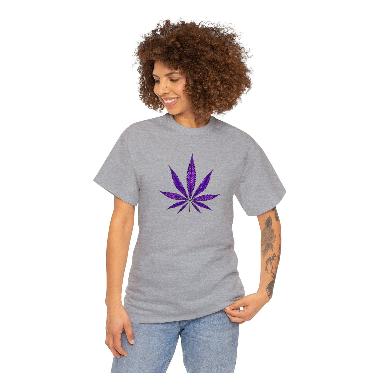 Purple Cannabis Leaf Tee