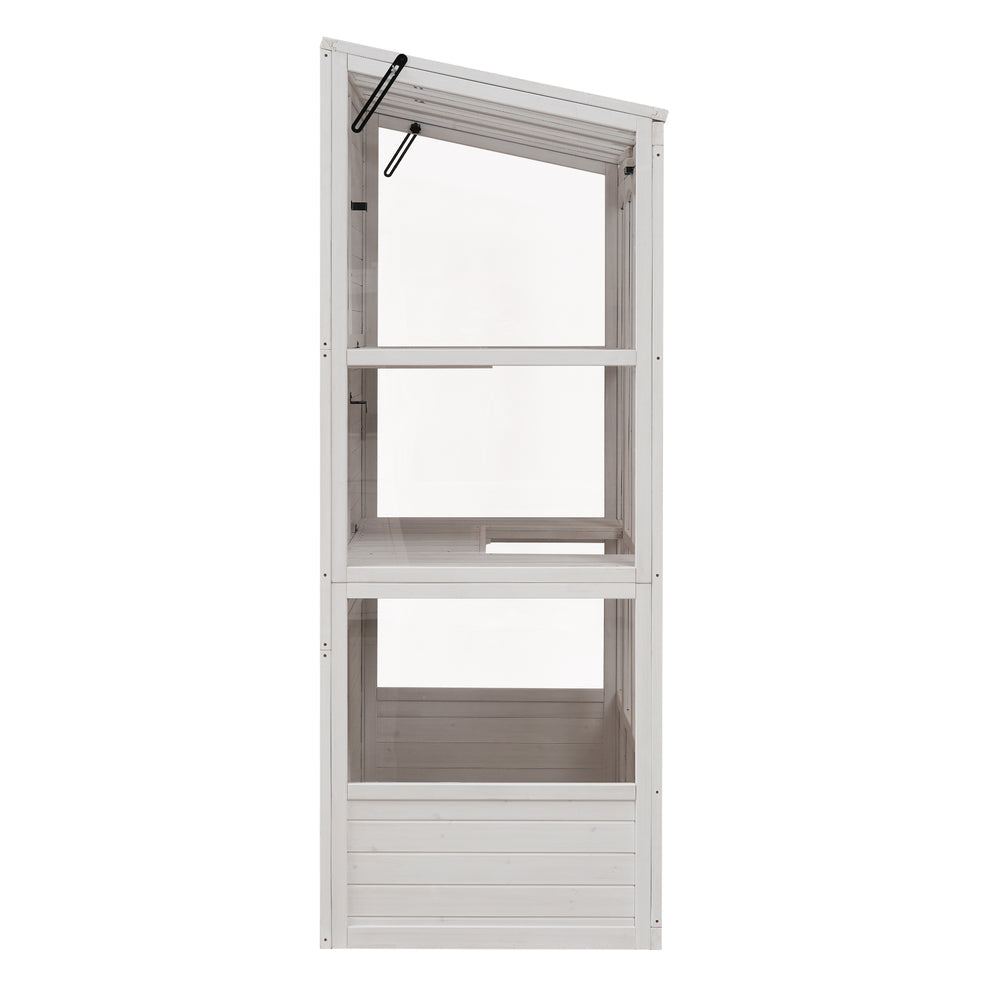 78 Inch Wooden Greenhouse Cold Frame White - Monster Gardens